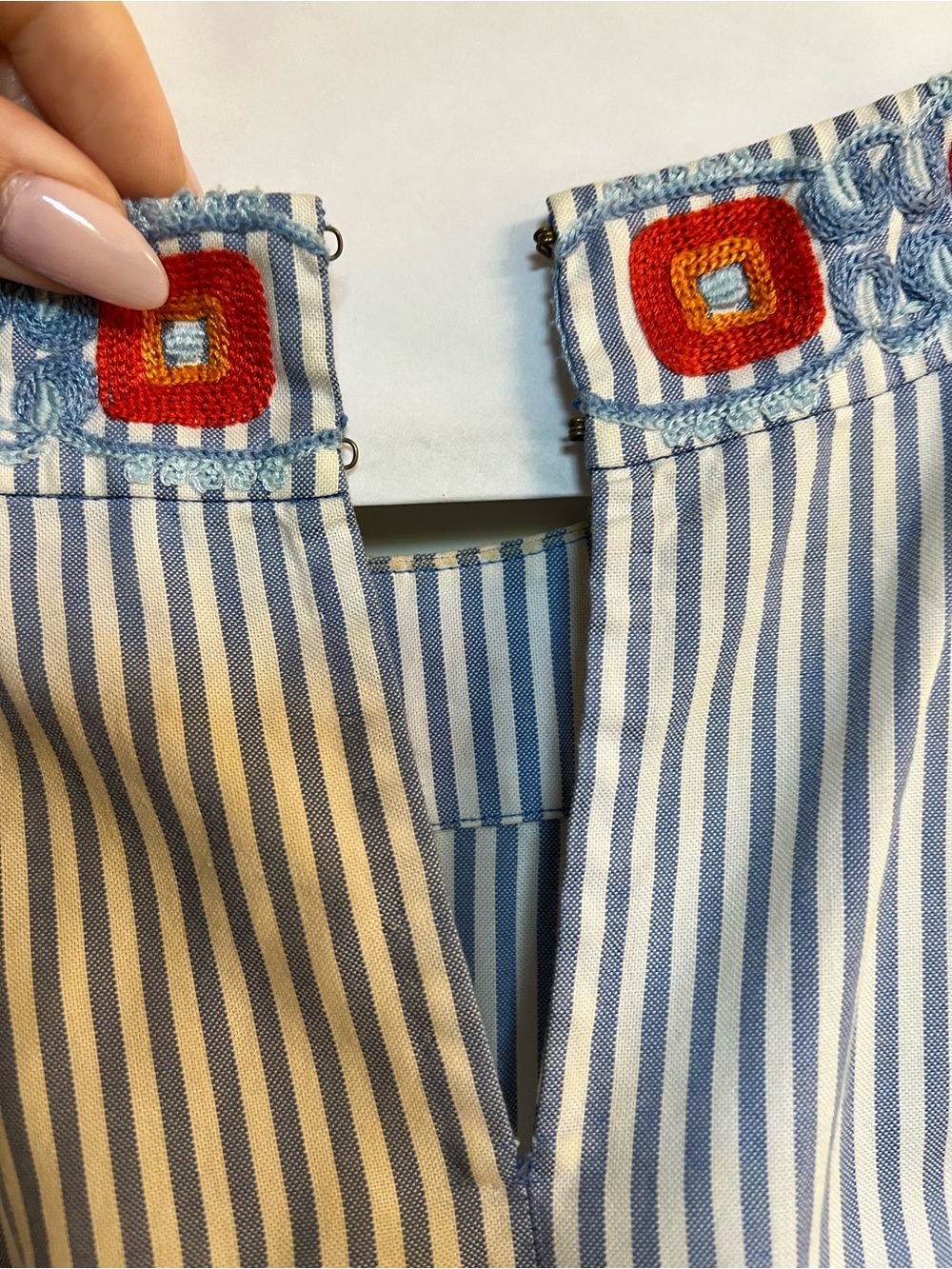 Tory Burch Striped Embroidered Halter Top - Picture 4 of 5